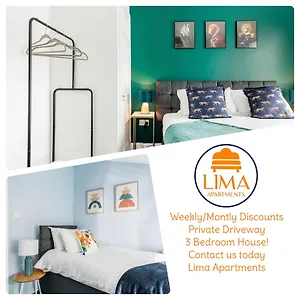 Weekly Monthly Deal-4 Beds-large House-driveway By Lima Ltd Apartment Bournemouth